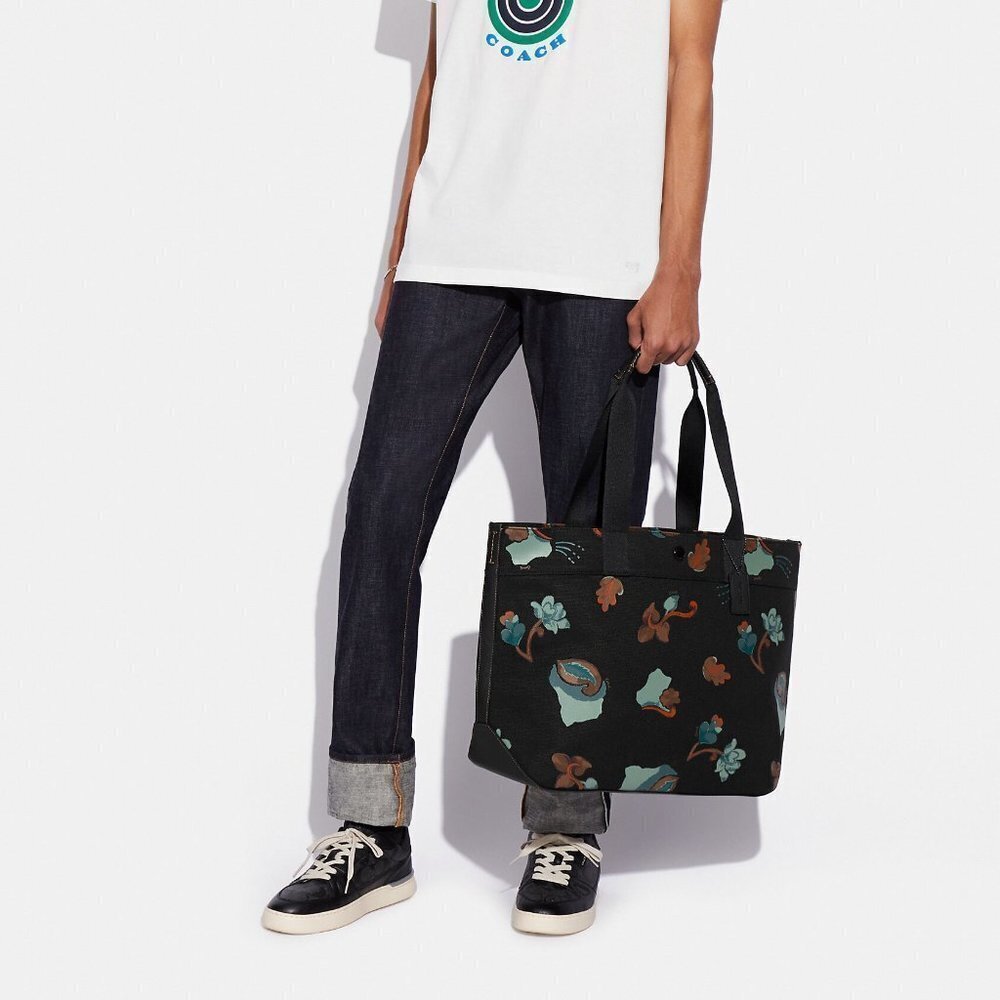 COACH LIMITED EDITION Field Tote 38 Leather Reinforced Bottom Gun Metal Accents - Picture 2 of 13